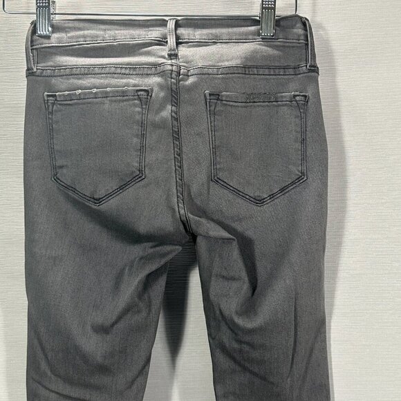 Frame Denim Jeans Women s24 Skinny Gray Cotton Stretch Distressed Pockets - Picture 7 of 11